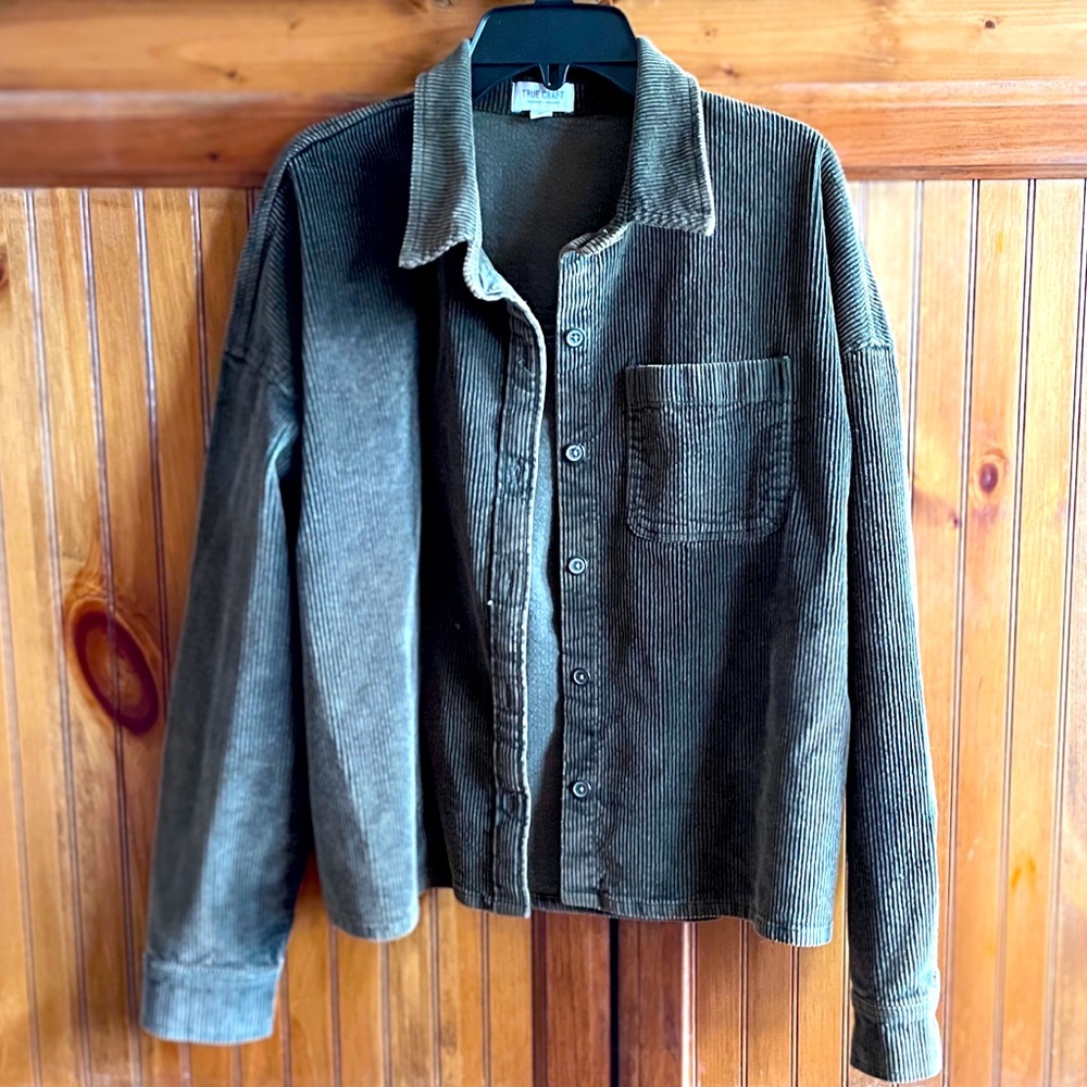 Women’s Medium Dark Green Corduroy Top/Coat